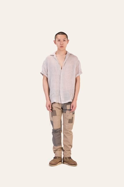 SHEER LINEN CAMP COLLAR SHIRT